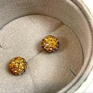 Gold Sparkle Ball earrings. New.